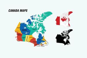 ilustração vetorial do mapa do país do canadá vetor