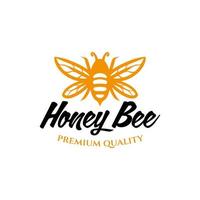 logotipo de abelha de mel. modelo de design de logotipo de qualidade premium doce mel vetor