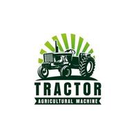 logotipo de aluguel de trator. logotipo da máquina do trator agrícola. modelo de design de logotipo de máquina agrícola vetor