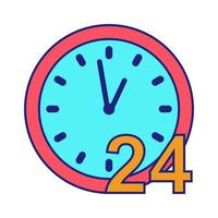 suporte de serviço personalizado vetor de design plano de ícone 24 horas