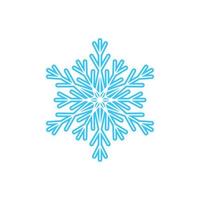 floco de neve simples feito de linhas azuis. decoração festiva para o ano novo e natal, símbolo do inverno, elemento de design. ilustração vetorial vetor