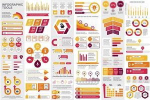 agrupar elementos de infográfico de negócios vetor