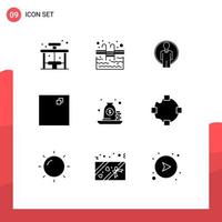 9 ícones criativos sinais modernos e símbolos de empréstimo de usuário de hipoteca de saco elementos de design de vetores editáveis em tela cheia
