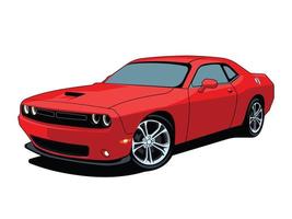 design de vetor de ilustração de muscle car dodge challenger