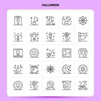 delinear 25 conjunto de ícones de halloween design de estilo de linha de vetor ícones pretos conjunto de pictograma linear pacote de ideias de negócios móveis e web design ilustração vetorial