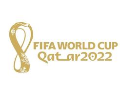 copa do mundo da fifa qatar 2022 logotipo oficial ouro mondial campeão símbolo design vector ilustração abstrata