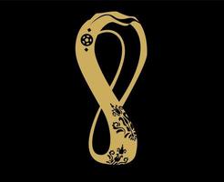 copa do mundo da fifa qatar 2022 ouro logotipo oficial campeão símbolo design ilustração vetorial abstrata com fundo preto vetor