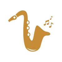 design de ícone de logotipo de saxofone vetor