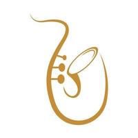 design de ícone de logotipo de saxofone vetor