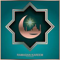 cartão de ramadan kareem, modelo de menu, convite, cartaz, banner, cartão para a celebração dos feriados islâmicos vetor