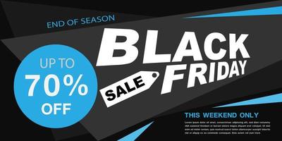 promoção de banner de venda sexta-feira negra azul preto branco geométrico em vetor de design de layout cinza
