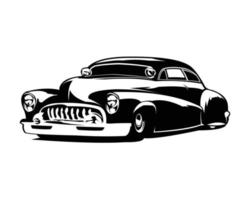 velho carro retrô vintage clássico isolado no fundo branco melhor vista lateral para indústria automobilística antiga, logotipo, distintivo, emblema, ícone. disponível no eps 10. vetor