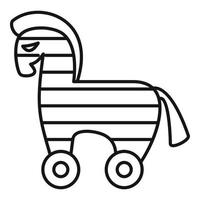 ícone do cavalo de tróia do computador, estilo de estrutura de tópicos vetor