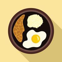 ícone de comida tailandesa de ovo frito, estilo simples vetor