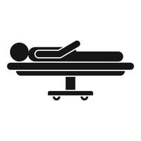 ícone de cama de cirurgia de homem, estilo simples vetor
