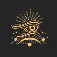 olho de bruxaria de magia oculta e esotérica egípcia vetor