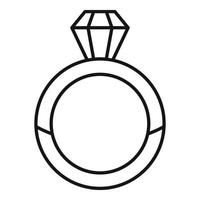 ícone de anel de diamante de luxo, estilo de estrutura de tópicos vetor