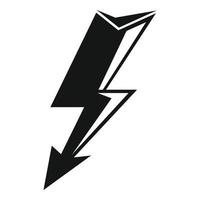 ícone de raio elétrico, estilo simples vetor