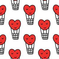 padrão perfeito com balões em forma de coração. ilustração vetorial vetor