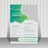 cartaz médico de saúde e modelo de design de folheto vetor