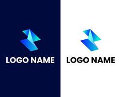 modelo de design de logotipo empresarial moderno letra z e h vetor
