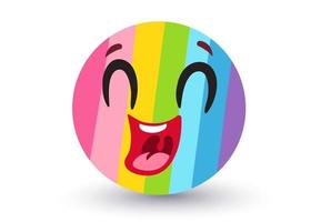 emoji engraçado do arco-íris no estilo kawaii vetor