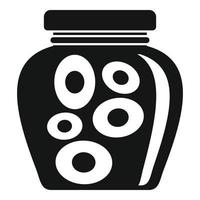 ícone de pote de geléia de pêssego, estilo simples vetor
