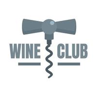 logotipo do saca-rolhas do clube do vinho, estilo simples vetor