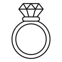 ícone de anel brilhante, estilo de estrutura de tópicos vetor
