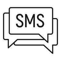 ícone de marketing sms, estilo de estrutura de tópicos vetor