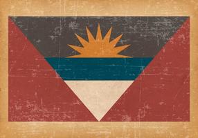 Bandeira de Antígua e Barbuda no fundo velho Grunge vetor