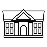 ícone do edifício do tribunal de justiça, estilo de estrutura de tópicos vetor