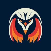 pássaro, águia falcão logotipo para emblema de mascote de equipe esportiva. vetor