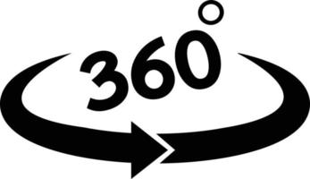 vetor de ícone de 360 graus