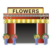 ícone de quiosque de flores, estilo cartoon vetor