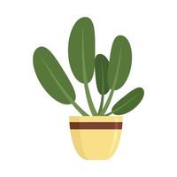 ícone de planta de casa de folhas redondas, estilo simples vetor