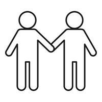 ícone de casal voluntário, estilo de estrutura de tópicos vetor