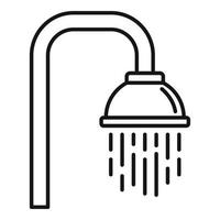 ícone do chuveiro do banheiro, estilo de estrutura de tópicos vetor