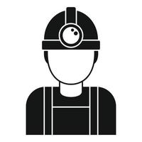 ícone do trabalhador da indústria de carvão, estilo simples vetor