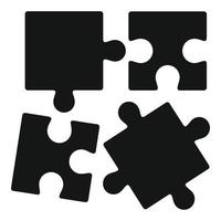 ícone de teste de quebra-cabeça de alzheimer, estilo simples vetor