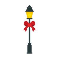 ícone de pilar de natal de luz de rua, estilo simples vetor