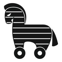 ícone do cavalo de tróia do computador, estilo simples vetor