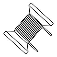 ícone de bobina de mola magnética, estilo de estrutura de tópicos vetor