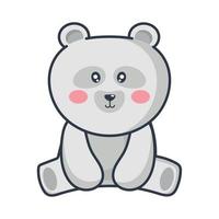 fofo urso polar kawaii animal vetor