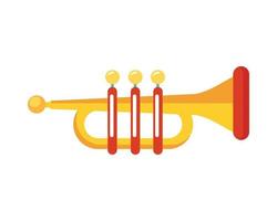 instrumento de trompete amarelo musical vetor
