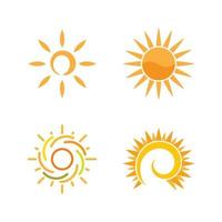 logotipo da ilustração do sol vetor