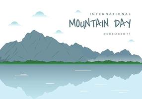 fundo do dia internacional da montanha comemorado em 11 de dezembro. vetor
