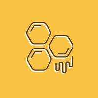 logotipo da empresa de mel. design de emblema de favo de mel. modelo de logotipo linear geométrico vetor