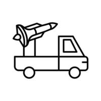 ícone de vetor de caminhão de mísseis
