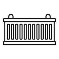ícone do contêiner de carga, estilo de estrutura de tópicos vetor